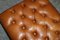 Square Tan or Brown Leather Tufted Chesterfield Footstool 6