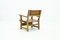 Brutalistischer Sessel aus Kiefernholz & cognacfarbenem Leder, 1960er 7