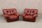 Space Age Brown Leather Armchairs, Set of 2 2