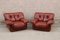 Space Age Brown Leather Armchairs, Set of 2, Image 2