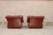 Space Age Brown Leather Armchairs, Set of 2 7
