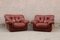 Space Age Brown Leather Armchairs, Set of 2 1