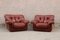 Space Age Brown Leather Armchairs, Set of 2, Image 1