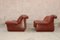 Space Age Brown Leather Armchairs, Set of 2 6