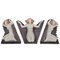 Art Deco Ceramic Sculptures of Seated Nudes by Narezo for Kaza France, Set of 3 1