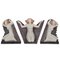 Art Deco Ceramic Sculptures of Seated Nudes by Narezo for Kaza France, Set of 3, Image 1