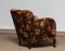 Swedish Art Deco Lounge Club Chairs with Floral Rust Jacquard Velvet, 1930s, Set of 2 6