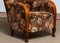 Swedish Art Deco Lounge Club Chairs with Floral Rust Jacquard Velvet, 1930s, Set of 2, Image 4