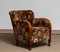 Swedish Art Deco Lounge Club Chairs with Floral Rust Jacquard Velvet, 1930s, Set of 2 8