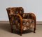 Swedish Art Deco Lounge Club Chairs with Floral Rust Jacquard Velvet, 1930s, Set of 2, Image 8