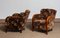 Swedish Art Deco Lounge Club Chairs with Floral Rust Jacquard Velvet, 1930s, Set of 2 2