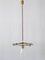 Minimalist Mid-Century Modern Brass & Glass UFO Pendant Lamp, Germany, 1950s 7