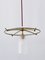 Minimalist Mid-Century Modern Brass & Glass UFO Pendant Lamp, Germany, 1950s 5