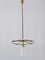 Minimalist Mid-Century Modern Brass & Glass UFO Pendant Lamp, Germany, 1950s 3