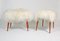 Poufs in White Mongolian Leather, Italy, 1950s, Set of 2, Image 5