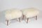 Poufs in White Mongolian Leather, Italy, 1950s, Set of 2, Image 3