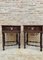 Early 20th Century Spanish Baroque Style Chestnut & Porcelain Nightstands with One Drawer, Set of 2 5