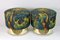 Round Poufs with Brass Bases and New Fabric, Italy, 1970s, Set of 2 1