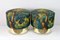 Round Poufs with Brass Bases and New Fabric, Italy, 1970s, Set of 2 5