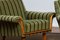 Italian Green Striped Velvet Lounge, Easy or Club Chairs, 1950s, Set of 2 5