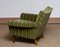 Italian Green Striped Velvet Lounge, Easy or Club Chairs, 1950s, Set of 2 7