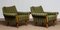 Italian Green Striped Velvet Lounge, Easy or Club Chairs, 1950s, Set of 2, Image 2