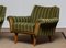 Italian Green Striped Velvet Lounge, Easy or Club Chairs, 1950s, Set of 2 4