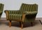 Italian Green Striped Velvet Lounge, Easy or Club Chairs, 1950s, Set of 2, Image 4