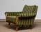 Italian Green Striped Velvet Lounge, Easy or Club Chairs, 1950s, Set of 2 9