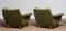 Fauteuils en Velours Rayé Vert, Italie, 1950s, Set de 2 6