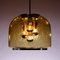Mid-Century Pendant Lamp in Amber Glass from Doria Leuchten, 1970s 5