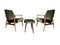Mid-Century Green Armchairs with Footstool by Henryk Lis, 1960s, Set of 3, Image 1