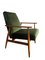 Grüne Mid-Century Sessel mit Fußhocker von Henryk Lis, 1960er, 3er Set 3