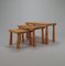 Tables Gigognes Mid-Century en Pin, 1960s, Set de 3 4