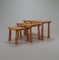 Tavolini ad incastro Mid-Century in pino, anni '60, set di 3, Immagine 4