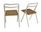 Folding White Frame Occasional Chairs with Blonde Wood and Cane Seats by Giorgio Cattelan for Cidue, Italy, 1970s, Set of 2 3