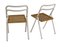Folding White Frame Occasional Chairs with Blonde Wood and Cane Seats by Giorgio Cattelan for Cidue, Italy, 1970s, Set of 2, Image 3