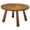 Mid-Century Modern Rustic Round Coffee Table, 1950s 1