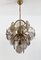 Italian Brass and Smoked Glass Chandelier by Vistosi, 1960s, Image 11