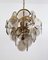 Italian Brass and Smoked Glass Chandelier by Vistosi, 1960s, Image 4