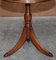 Vintage Light Hardwood & Green Leather Side Table 7