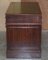 Vintage Green Leather Hardwood Twin Pedestal Desk, Image 14