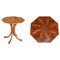 Burr Walnut & Flamed Hardwood Hexagon Side Table, Image 1