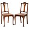 Antique Hardwood English Hand Carved Lion Hairy Paw Feet Chairs, Set of 2 1