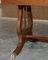 Mesa de centro vintage de madera dura y cuero marrón, Imagen 9