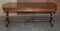 Mesa de centro vintage de madera dura y cuero marrón, Imagen 15