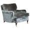 Scroll Arm Long Base Club Armchair by George Smith, Image 1