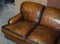 Vintage Hand Dyed Brown Leather Sofa 3