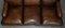 Sofá vintage de cuero marrón teñido a mano, Imagen 7