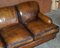 Vintage Hand Dyed Brown Leather Sofa 5